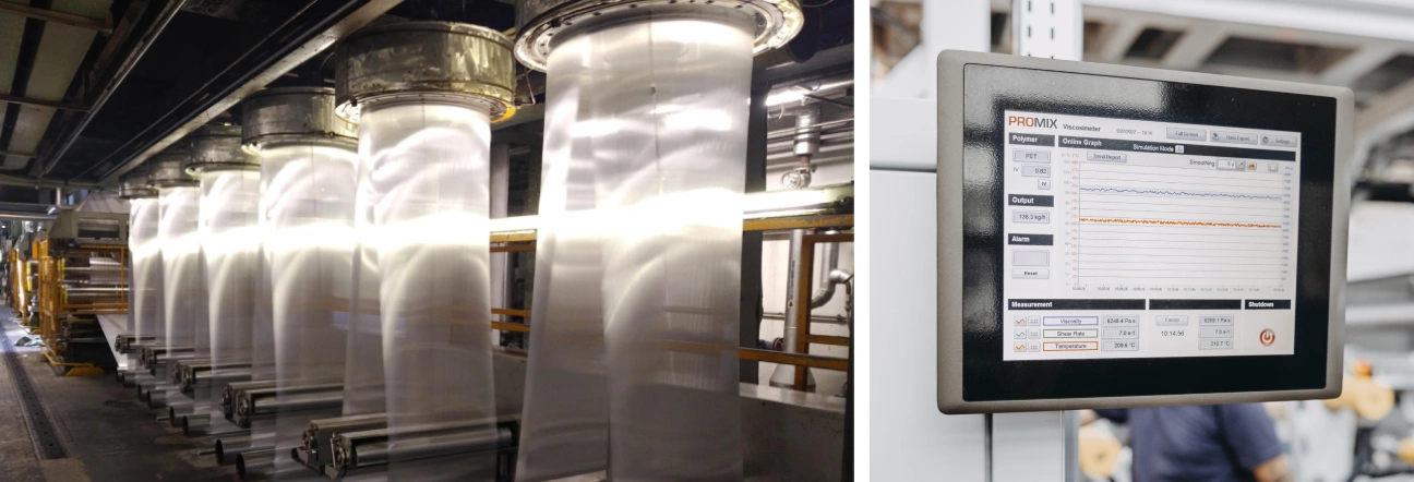 Process monitoring thanks to inline viscosity control